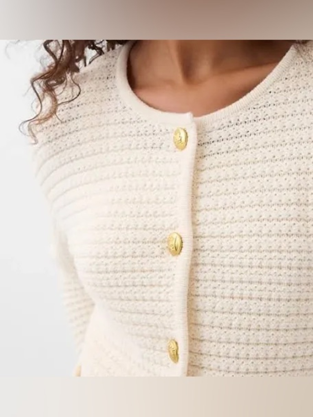 100% Cotton Textured Sweater Jacket petite XS - Picture 3 of 14